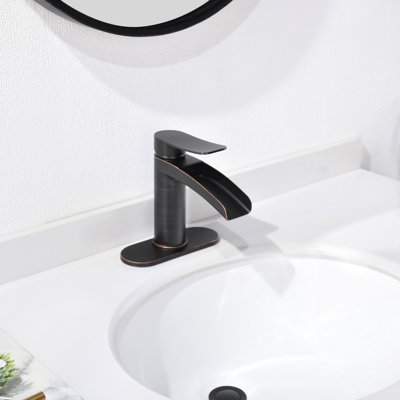 Single-Hole Single-handle Bathroom Faucet with Drain Assembly