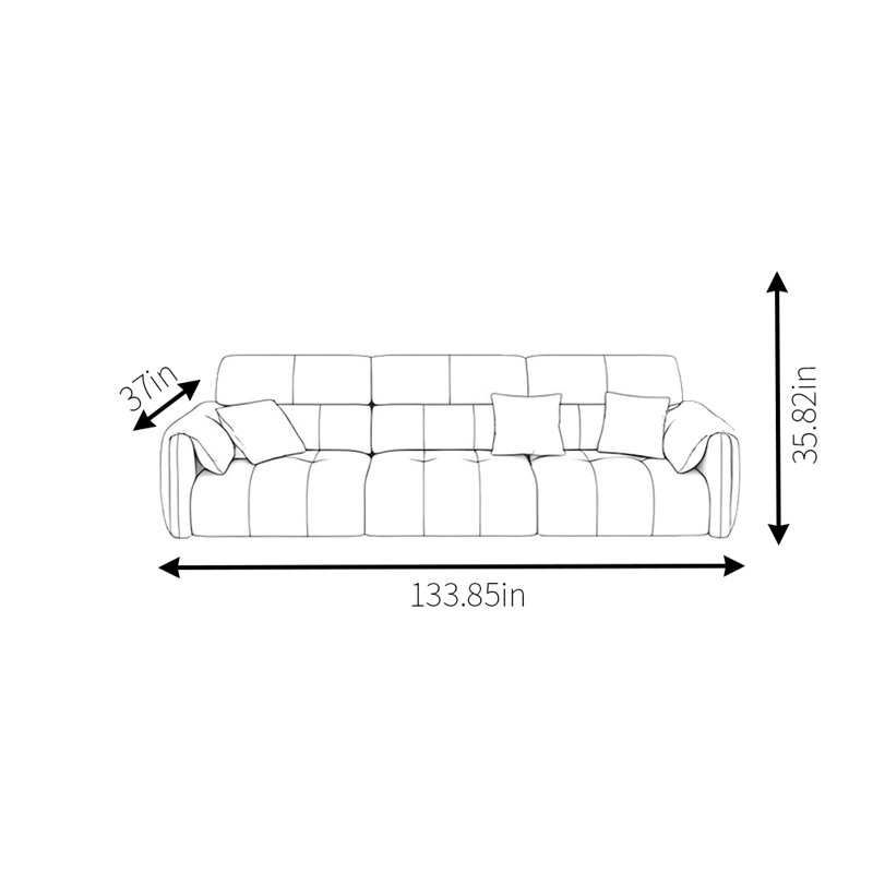 Canapé Light Luxury, H 35,82 po x L 133,85 po x l 37 po, 6