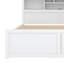 Très grand lit plateforme en bois avec deux tiroirs et tablettes USB-1156542409