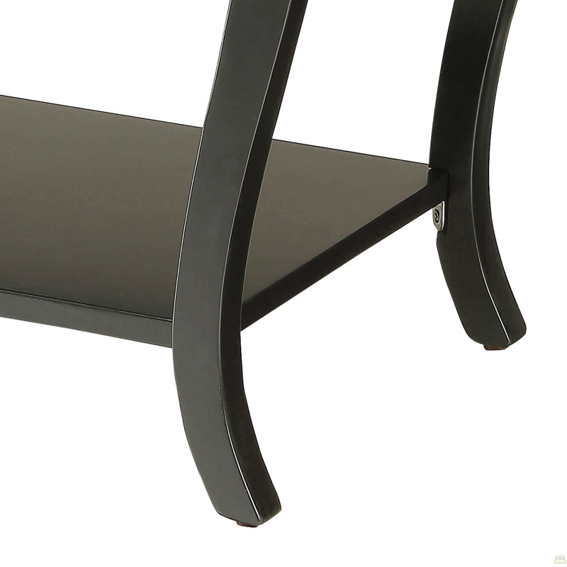 Black 2-Shelf End Table