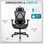 Chaise de bureau ergonomique en maille à dossier haut avec soutien lombaire réglable, appui-tête et accoudoirs pour un confort d'assise optimal.