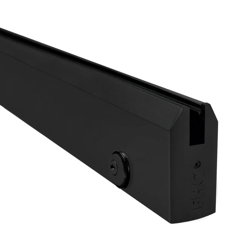 FHC R4T34MBL Tapered Door Rail With Lock, Aluminum Material, 35-3/4" Length, Matte Black Finish