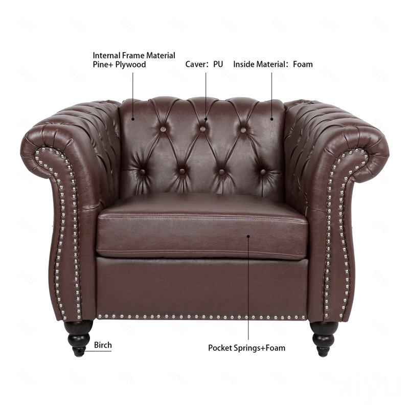 Sofa 1 place pour salon, Dark Brown