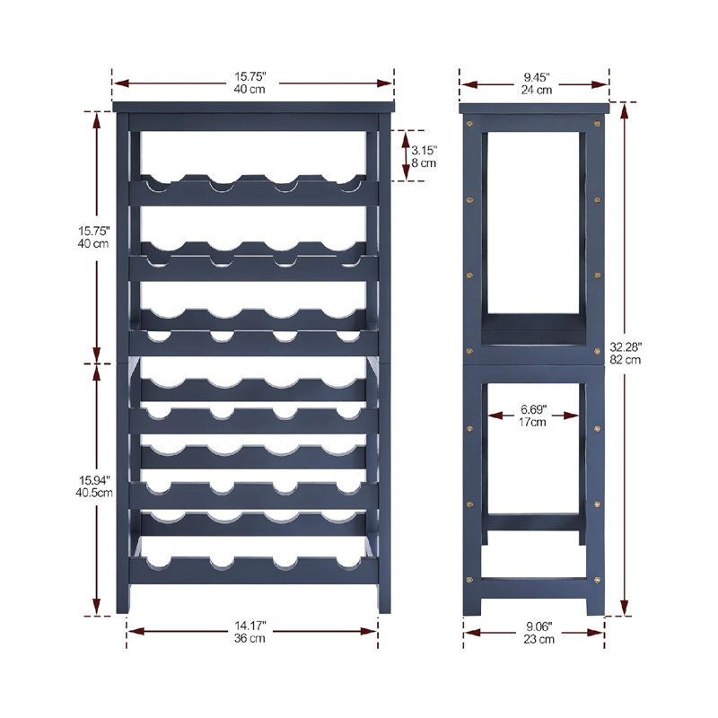 Floor Wine Bottle Rack Gray