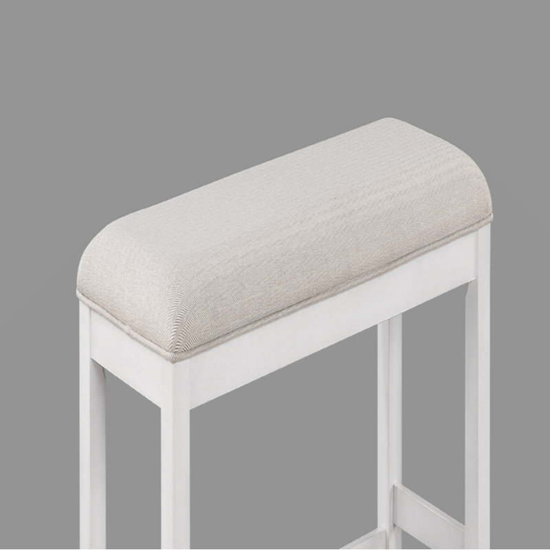 Counter Height Upholstery Kitchen Dining Bench, White, 25.5" H x 42" W x 16" D