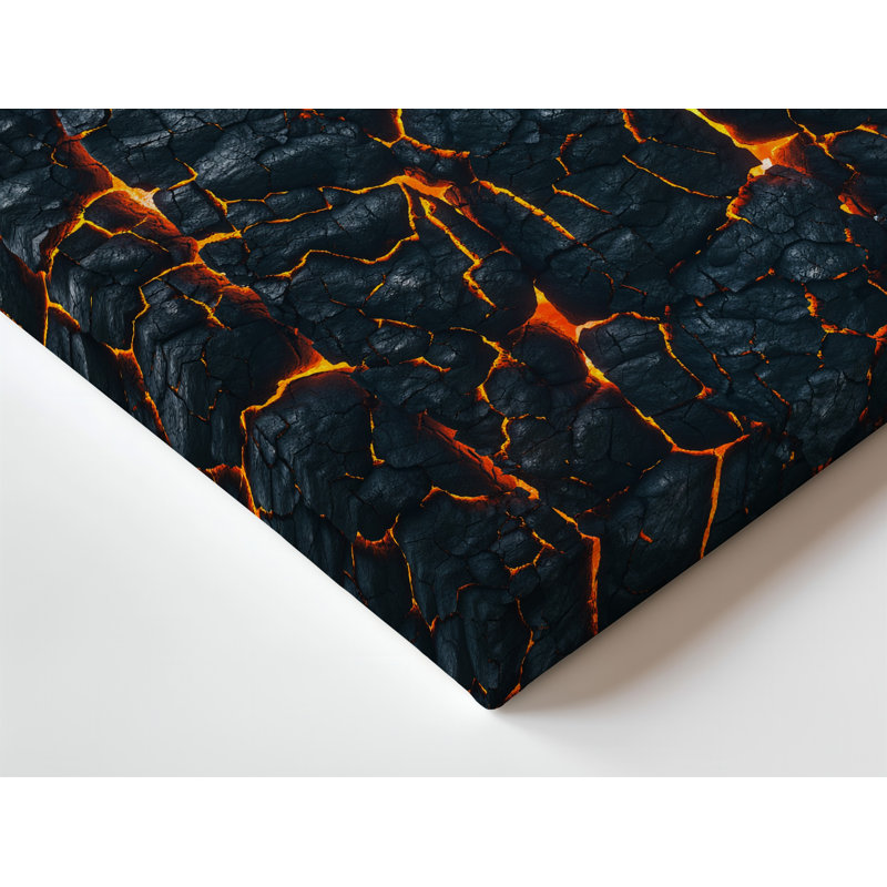 Toile, vue rapprochée d'une surface carbonisée foncée ressemblant à un art mural, H 40 po x l 30 po