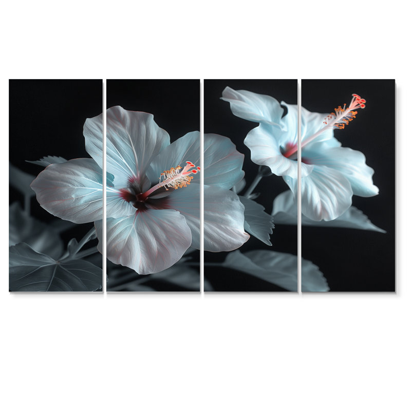 Roder - Hibiscus Wall Art Print Set, 28" H x 48" W