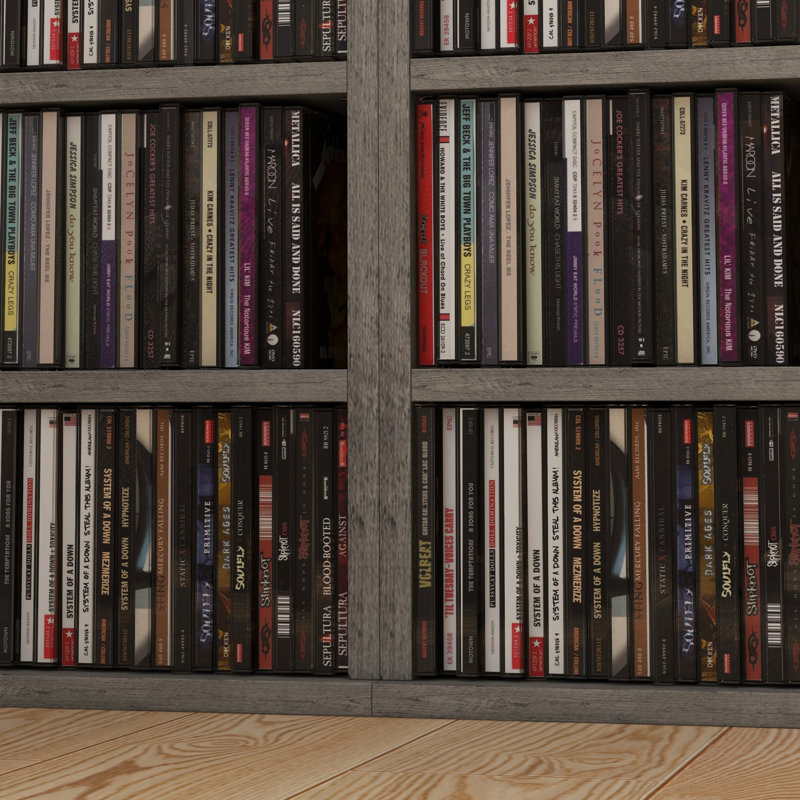 Ermanno 88.5cm H Media Shelves, Grey