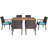 6 - Person Acacia Solid Wood Patio Dining Set Umbrella Hole Included Rectangular Table with Cushions Included-743361990