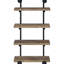 Étagère murale rustique noire et brune à 4 niveaux pour l'organisation de bureau de style industriel en chêne-120652805-120652807