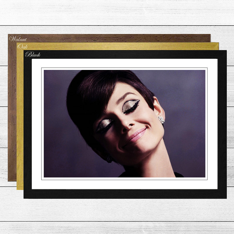 Audrey Hepburn 4 Framed Photographic - Framed Print, Black