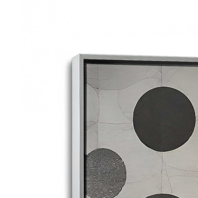 Grayscale Halftone III by Elena Ray Art Print, 48"H x 36" W, Floater Framed Print without Mat Canvas, Silver