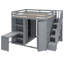 Lit mezzanine avec garde-robe, bureau et tablettes-766893264