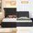 3-piece Bedroom Set, Upholstered Bed Frame With 55" Tall Headboard and 2 Nightstands with Drawers-1053194032-1053194033