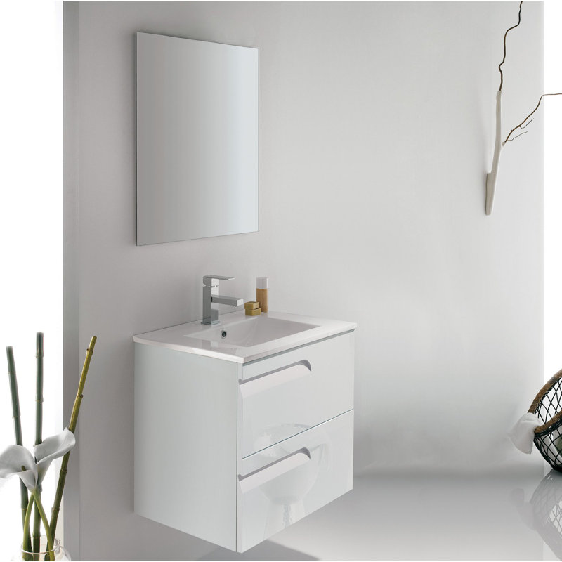 Ensemble de meuble-lavabo simple mural 32 po Huntsville, Blanc