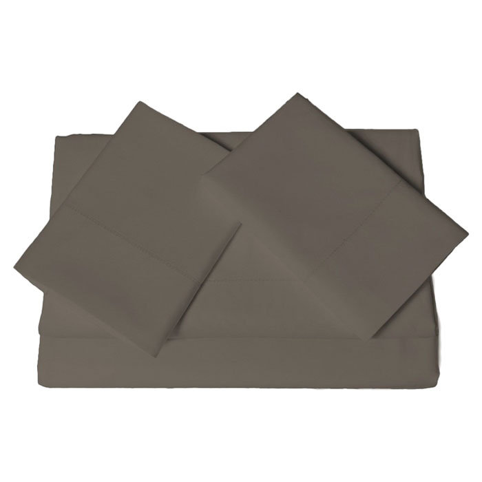 600 Thread Count 100% Cotton Extra Deep Pocket Sheet Set, King Sheet Set with 2 Pillowcases, Chocolate