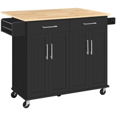 36″ H Kitchen Island Cart with Storage Drawers and Wheels by Yaheetech
