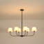 Lustre 6 lumières style bohémien moderne avec abat-jour en lin Cone