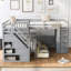 Lit superposé simple en L avec 3 tiroirs, bureau portable et garde-robe-1497998435