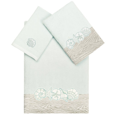 Ensemble de serviettes 100% coton turc 3 pièces SHELL ROW