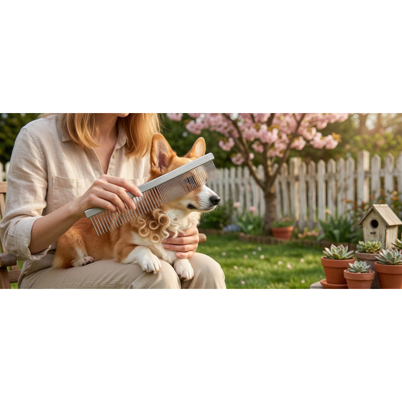 Ensemble de 9 brosses à cheveux pour animaux avec tondeuse à clous et lime, peigne à récurer pour tous les petits et grands chiens et chats, rose