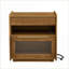 Table de chevet moderne Mid Century avec station de charge, 2 tiroirs et tablette ouverte - noyer clair