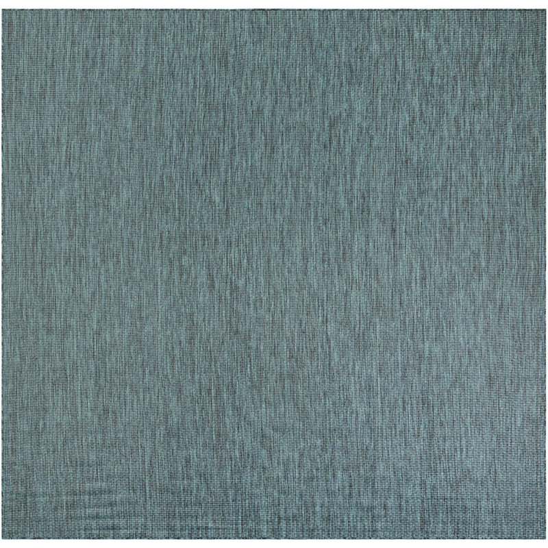 Tapis intérieur / extérieur turquoise Santina, Carré 10 pi