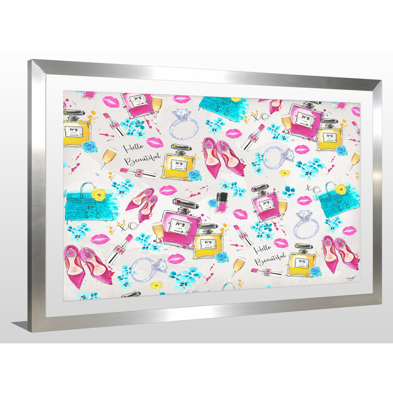«Spring on My Mind 3», impression, H 27,5 po x l 39,5 po, Encadrement argenté, Tapis transparent