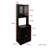 Large Black Kitchen Pantry Cabinet Hutch with Microwave Stand, Buffet Sideboard Coffee Bar Cabinet, Freestanding Farmhouse Storage