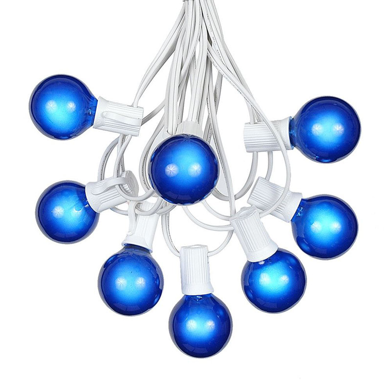 Patio Outdoor 25 - Bulb 25'' Plug-in Globe String Light, Green/Blue/Red, White