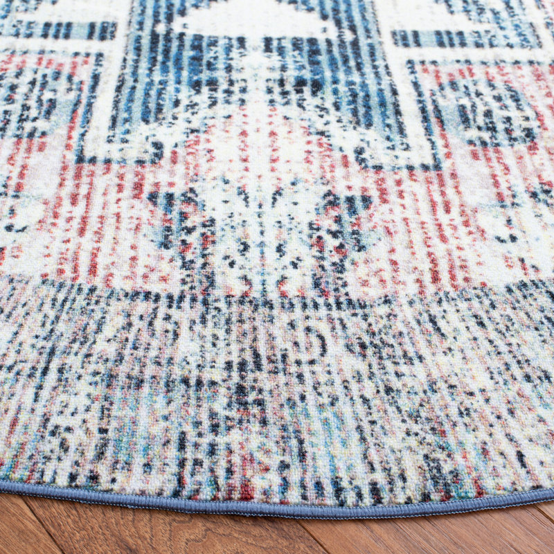Jill Performance Machine Washable Oriental Rug, Round 6'7"
