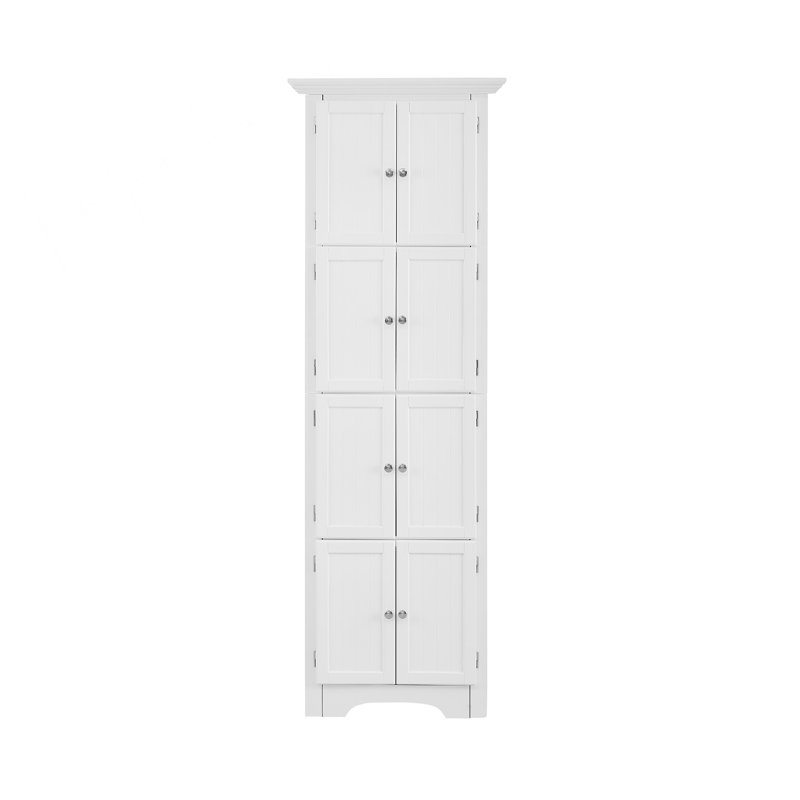 Grande armoire de rangement avec portes et 4 tablettes, conception moderne pour une utilisation peu encombrante et polyvalente dans n'importe quelle pièce