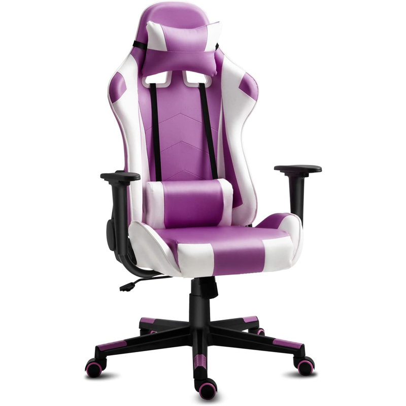 High-Back PC & Racing, Mauve / blanc