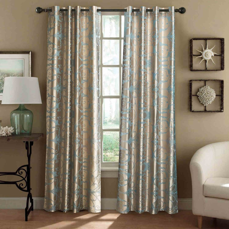 North Andover Cotton Blend Room Darkening Curtain Single Panel
