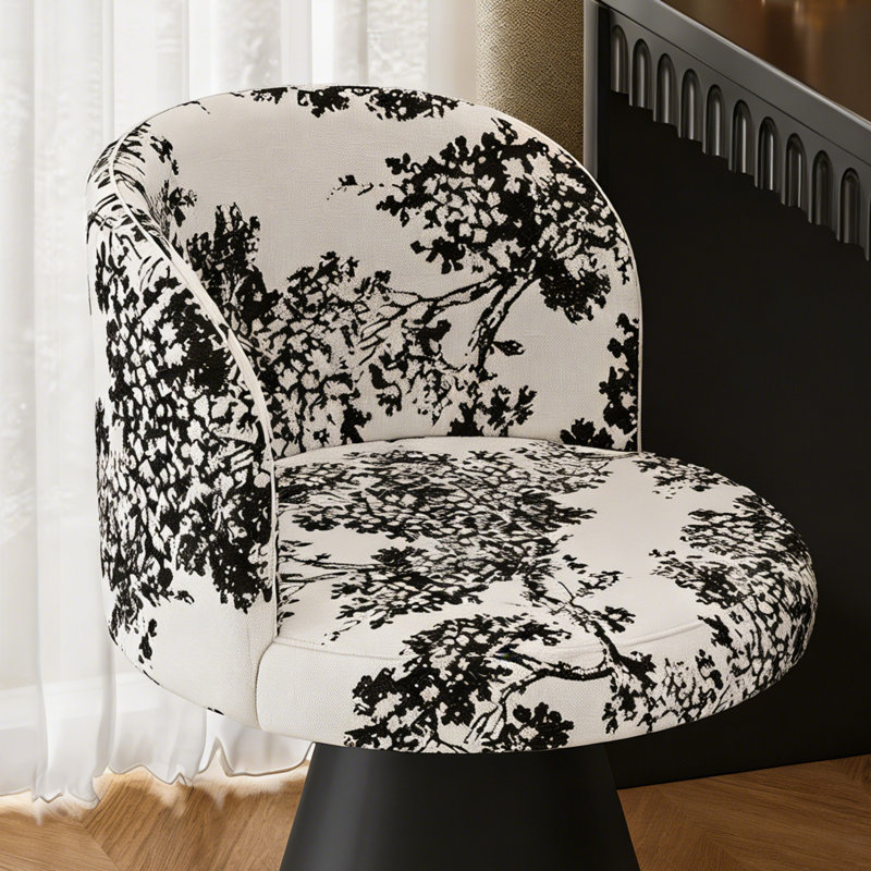 Fauteuil d'appoint pivotant rembourré Toile Floral