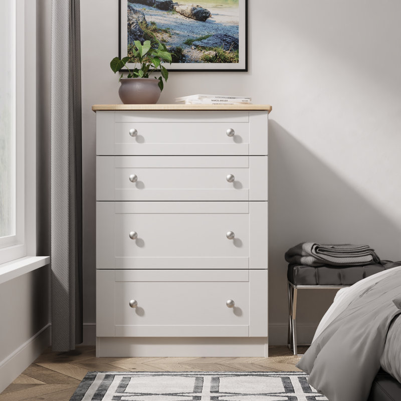 77cm W 4 - Drawer Chest of Drawers, Grey