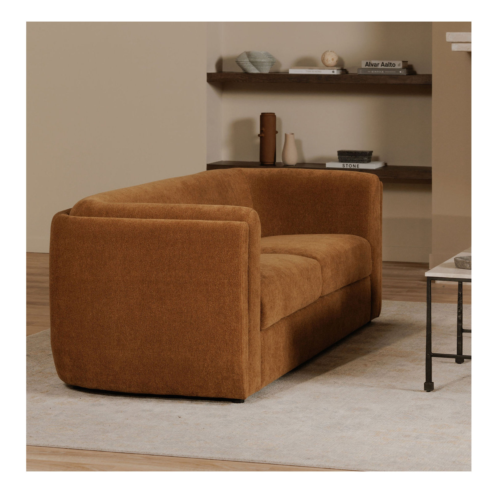 Willowdale 87" Upholstered Sofa, Ochre Brown