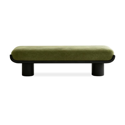 Green Solid Wood Upholstered Bench