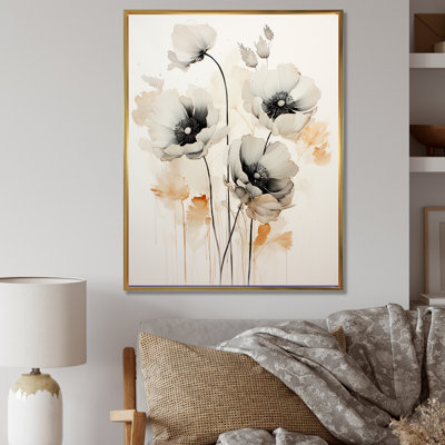 «Vivid Black and White Poppiesmoments», reproduction sur toile