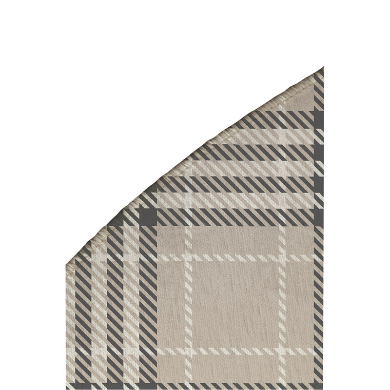 Christopher's Plaid Non-Slip Outdoor Rug, Round 5'