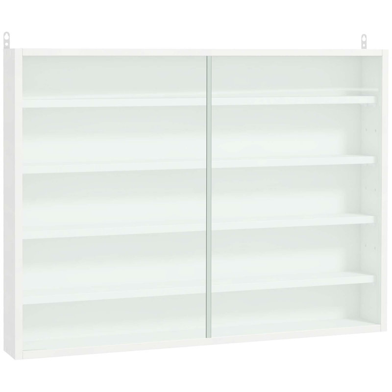 Vitrine à 5 niveaux en verre avec 2 portes, design minimaliste moderne pour un rangement polyvalent et une superbe présentation dans n'importe quelle pièce