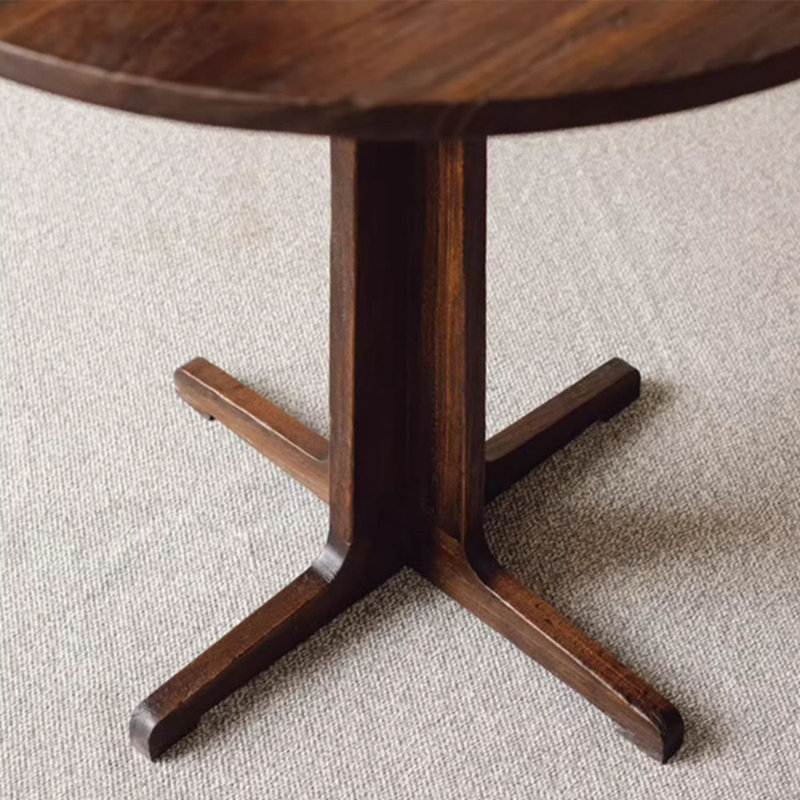 Table basse japonaise de style Wabi-Sabi pour le salon et la famille, H 35,43 po x l 35,43 po x P 29,53 po, Bois naturel
