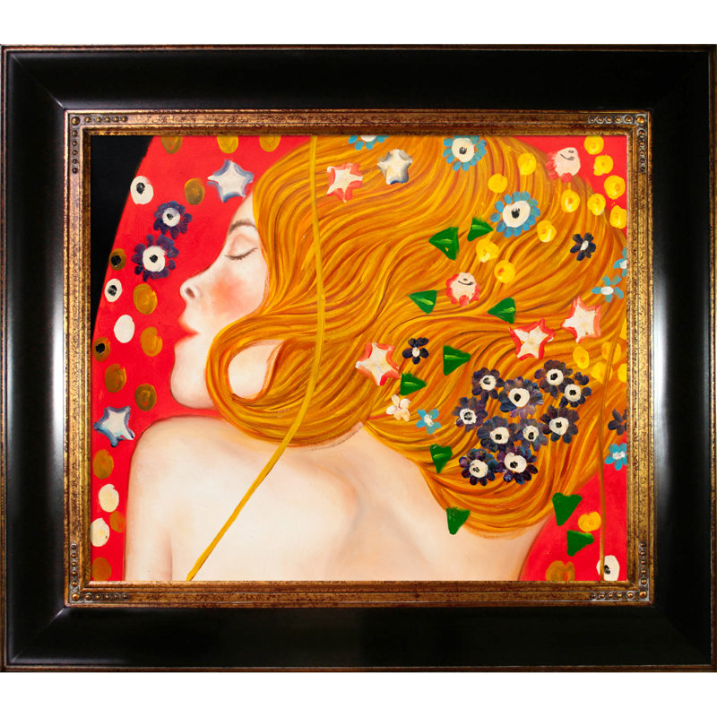 «Sea Serpents IV» par Gustav Klimt, peinture encadrée, H 26 po x l 30 po x P 2 po, Encadré opulent