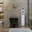 Armoire de salle de bain moderne, blanche, 5,9 po x 25,6 po x 4,7 po | 100% panneau de particules enduit de mélamine, épaisseur: 0,7 pouce | Conception murale avec plusieurs tablettes | Solution de rangement élégante et fonctionnelle pour toute salle de bain-690223292