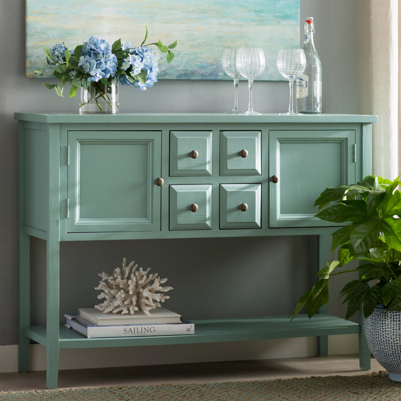 Bagwell 116.08cm Console Table, Aqua Smoke