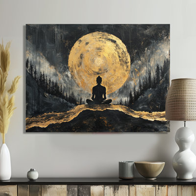 «Hindouisme méditation se connectant à la forêt II» - Art mural sur toile de l'hindouisme