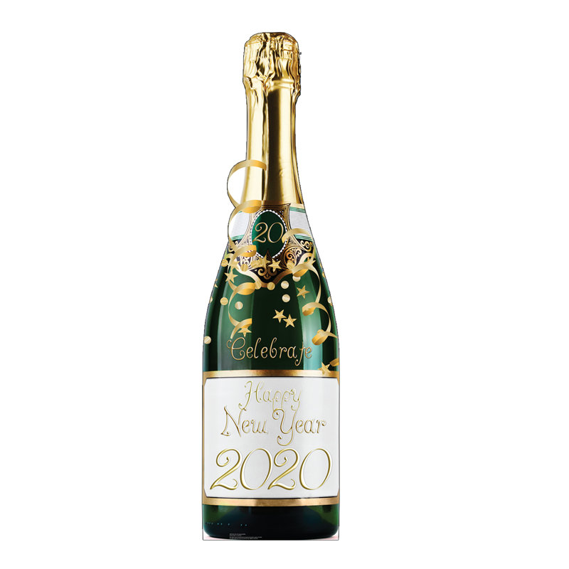 Accroche en carton bouteille de new year champagne
