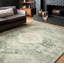 Tapis oriental bleu sarcelle / ivoire-417931618