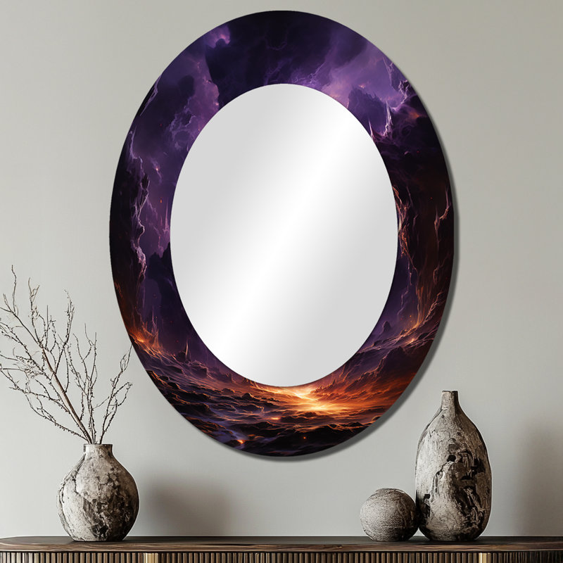 Orbital Overture Dreaming Landscape - Miroir mural moderne ovale, 40 po x 30 po