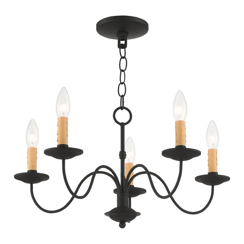 Analycia 5 - Light Steel Dimmable Classic / Traditional Chandelier